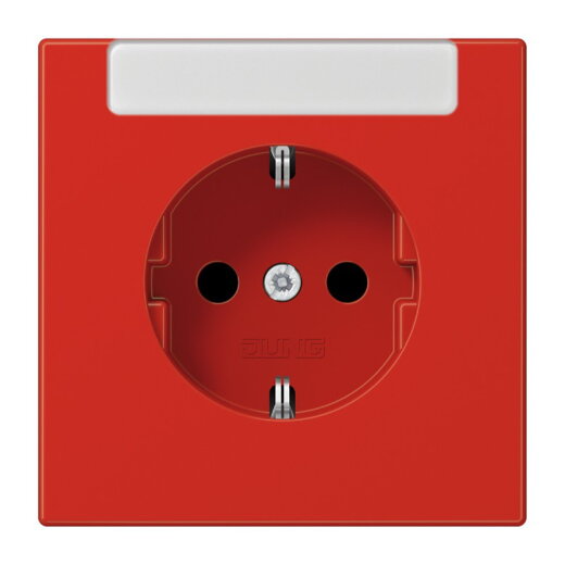Jung SCHUKO Steckdose, 16 A 250 V ~, mit integriertem Beschriftungsfeld (sprühnebeldicht), SAFETY+, Thermoplast, Se LS1520INART