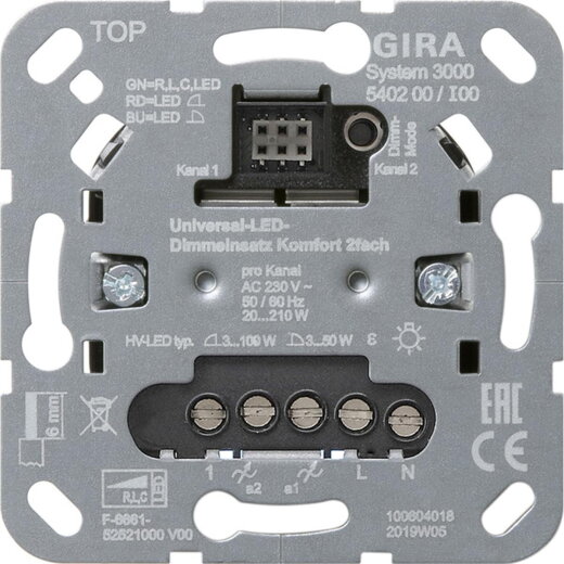 Gira Dimmer 540200 S3000 Komfort 2f