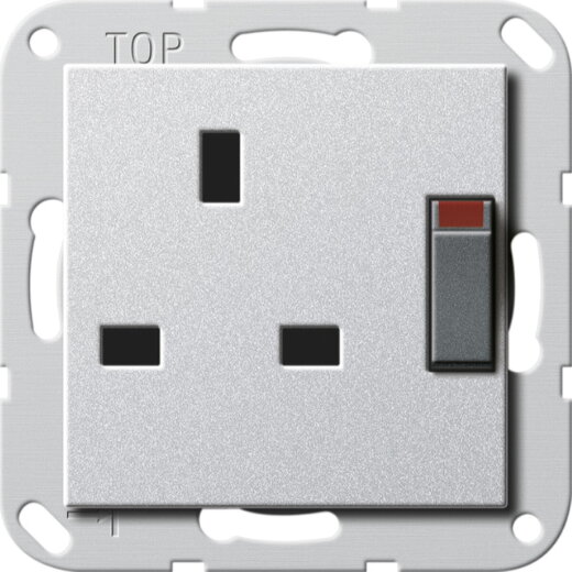 Gira Steckdose 277826 BS 13 A absch. System 55 Alu