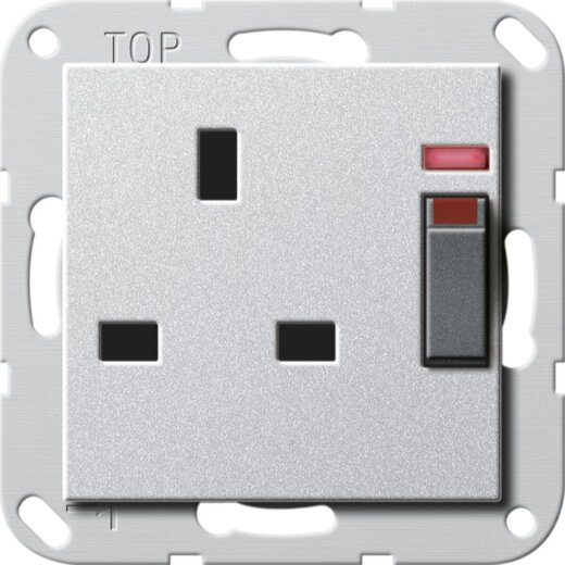 Gira Steckdose 278026 BS Kontr. 13A System 55 Alu