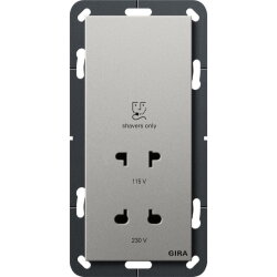 Gira Rasiersteckdose 2820600 115-230V System 55 Edelstahl