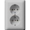Gira SCHUKO-Steckdose 0783015 2f SH+Vollpl. Sys 55 grau
