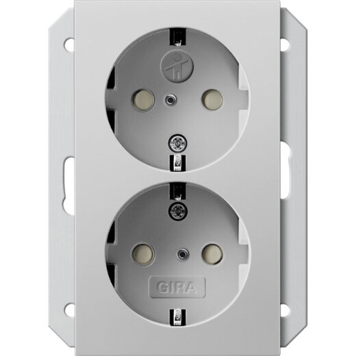 Gira SCHUKO-Steckdose 2735015 2f SH f. UP-Dose 1,5f Sys 55 gr