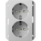 Gira SCHUKO-Steckdose 2731015 2f SH f. UP-Dose 1f Sys 55 grau