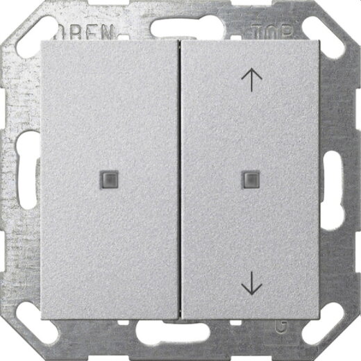 Gira Wippe 517526 KNX Taster 2f unbedruckt / Pfeilsymbole System 55 alu