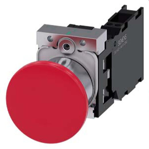 Siemens Pilzdrucktaster 22mm rund rot 1S+1OE 3SU1150-1BA20-3FA0