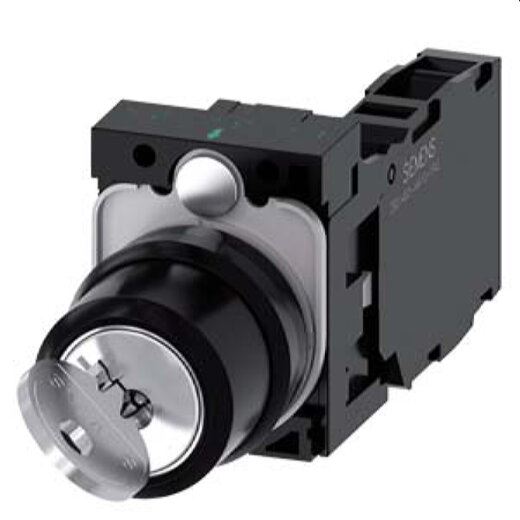 Siemens Schlüsselschalter RONIS 22mm rund 10 30H/13 30H O+I 1S+1OE 3SU1100-4BF11-1FA0