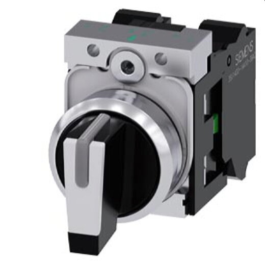 Siemens Knebelschalter beleuchtbar 22mm rund schwarz weiss 3SU1150-2BL60-3NA0