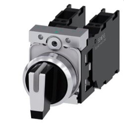 Siemens Knebelschalter beleuchtbar 22mm rund schwarz...