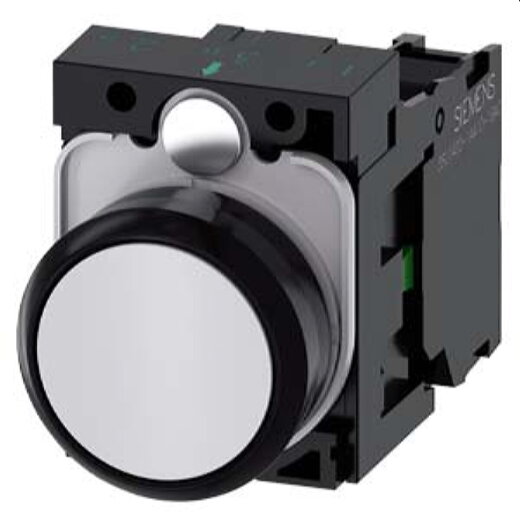 Siemens Drucktaster 22mm rund weiss 1S 3SU1100-0AB60-1BA0