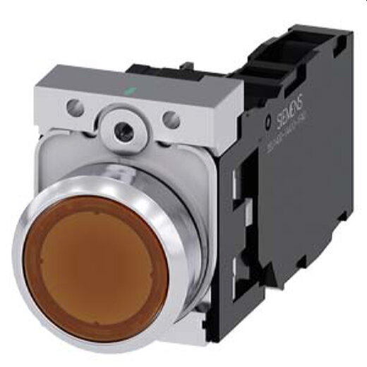 Siemens Drucktaster beleuchtet 22mm rund amber 1S1OE 3SU1152-0AB00-1FA0
