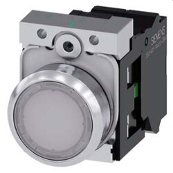 Siemens Drucktaster beleuchtet 22mm rund blau 1S...