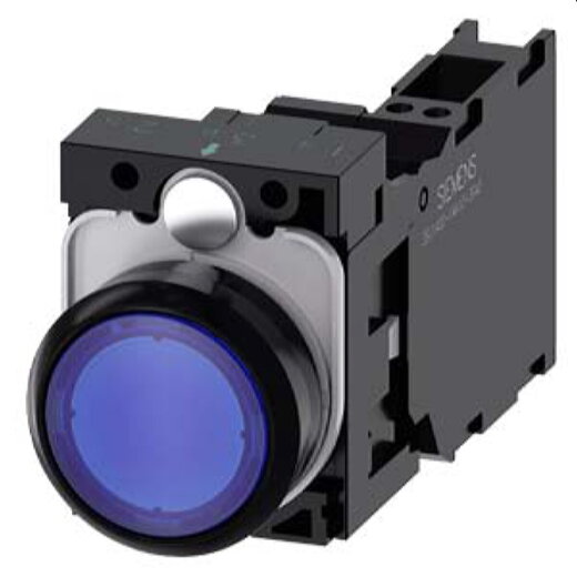 Siemens Drucktaster beleuchtet 22mm rund blau 1S1OE 3SU1102-0AB50-3FA0