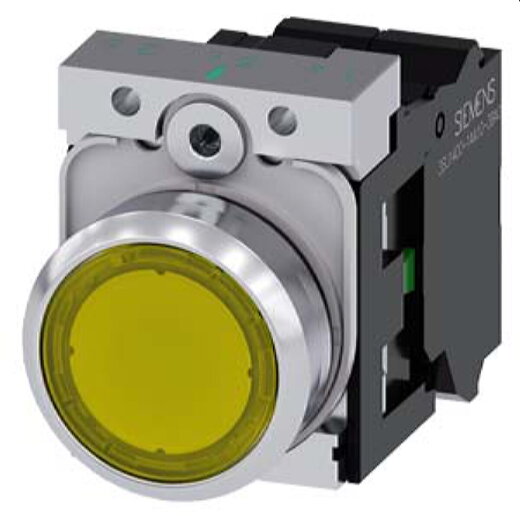 Siemens Drucktaster beleuchtet 22mm rund gelb 1S 3SU1153-0AB30-3BA0