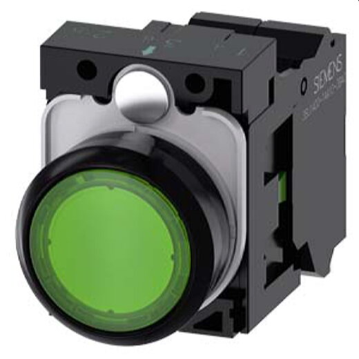 Siemens Drucktaster beleuchtet 22mm rund grün 1S 3SU1106-0AB40-3BA0
