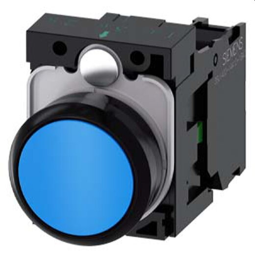 Siemens Drucktaster 22mm rund blau 1S 3SU1100-0AB50-1BA0