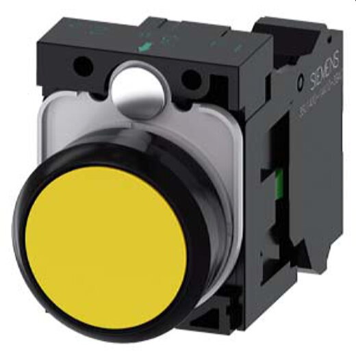 Siemens Drucktaster 22mm rund gelb 1S 3SU1100-0AB30-3BA0