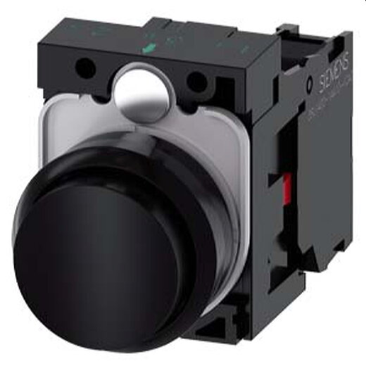 Siemens Drucktaster 22mm rund schwarz 1OE 3SU1100-0BB10-1CA0