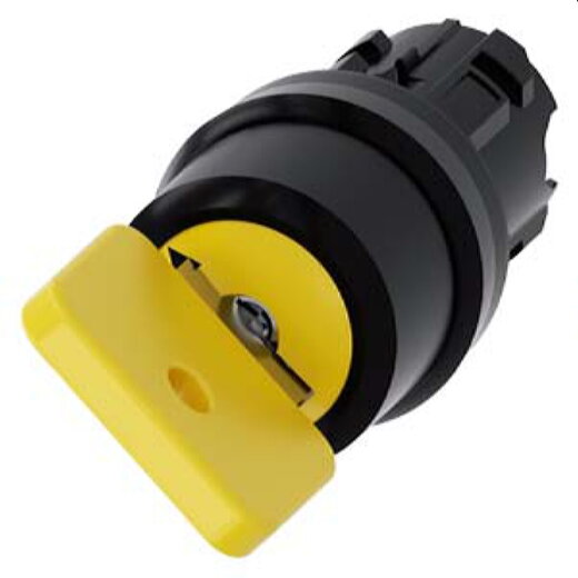 Siemens Schlüsselschalter O.M.R 22mm rund gelb O+I 3SU1000-4JF11-0AA0