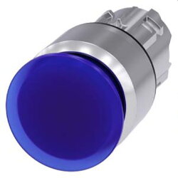 Siemens Pilzdrucktaster beleuchtet 22mm rund blau 30mm...