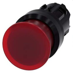 Siemens Pilzdrucktaster beleuchtet 22mm rund rot 30mm...