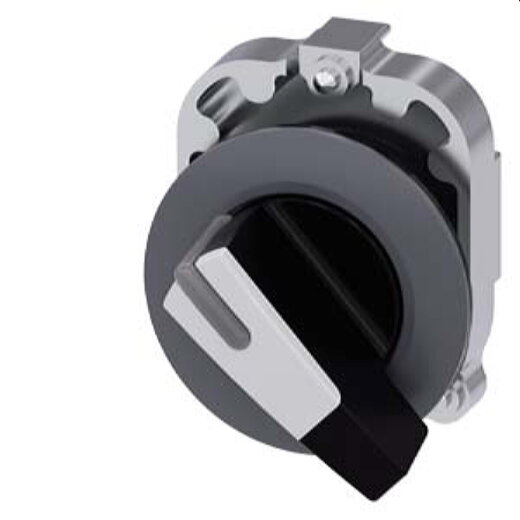 Siemens Knebelschalter beleuchtbar 30mm rund Metall matt sw/ws 3SU1062-2EF60-0AA0