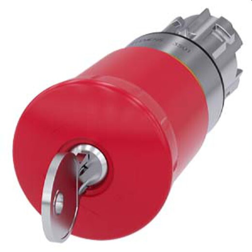 Siemens Not-Halt-Pilzdrucktaster 22mm rund rot mit Schloss CES 3SU1050-1HS20-0AA0
