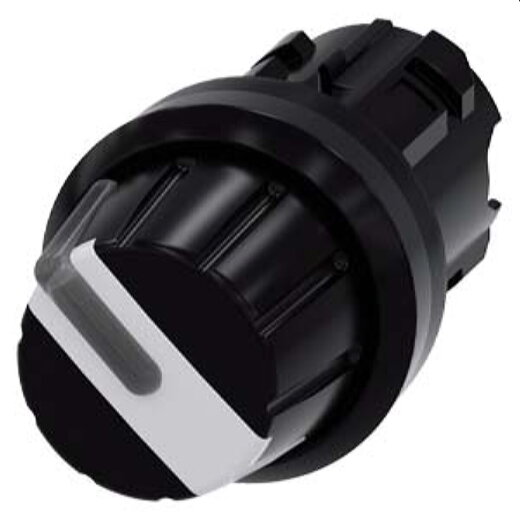 Siemens Knebelschalter beleuchtbar 22mm rund schwarz weiss 3SU1002-2AF60-0AA0