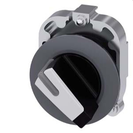 Siemens Knebelschalter beleuchtbar 30mm rund Metall matt sw/ws 3SU1062-2DF60-0AA0