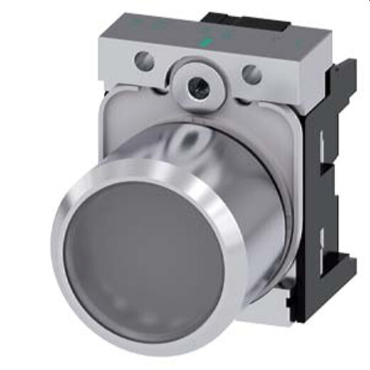 Siemens Drucktaster beleuchtet 22mm rund Metall klar 3SU1251-0EB70-0AA0