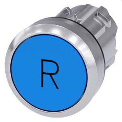 Siemens Drucktaster 22mm rund blau Symbol R...