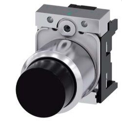 Siemens Drucktaster 22mm rund Metall schwarz...