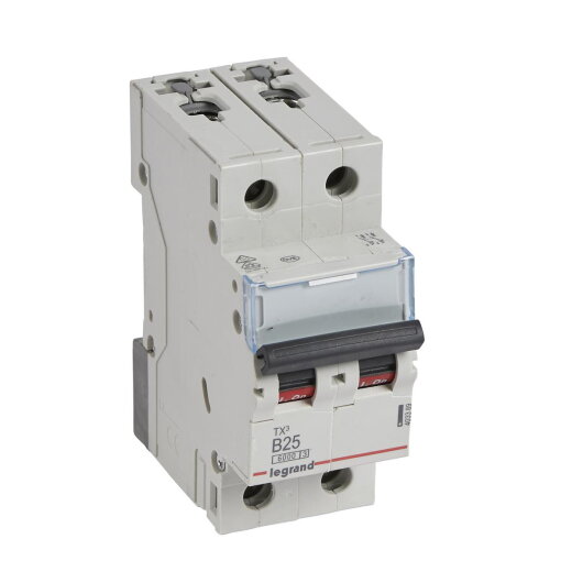Legrand Leitungsschutzschalter, Automat TX3 B25A 2polig 6kA 2M