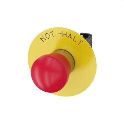 Siemens Not-Aus-Pilztaster 22mm rund rot mit Beschriftung...