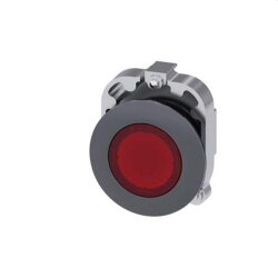 Siemens Drucktaster beleuchtet 30mm rund Metall matt rot...