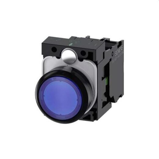 Siemens Drucktaster beleuchtet 22mm rund blau 1S 3SU1102-0AB50-1BA0