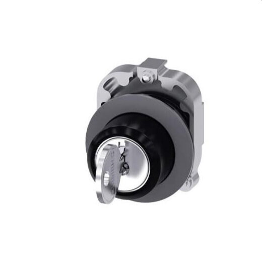 Siemens Schlüsselschalter RONIS 30mm rund Metall matt I+I+II