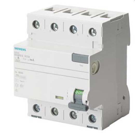 Siemens FI-Schutzschalter 80/0,3A 3polig+N 400V 4TE SIGRES 5SV3647-6KK12