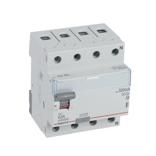 Legrand FI-Schutzschalter, FI TX3 63/0,3A 4polig A-S