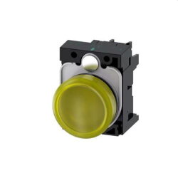 Siemens Leuchtmelder 22mm rund gelb Linse glatt...