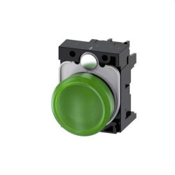 Siemens Leuchtmelder 22mm rund gruen Linse glatt...