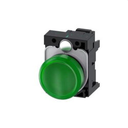 Siemens Leuchtmelder 22mm rund gruen Linse glatt...