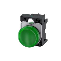 Siemens Leuchtmelder 22mm rund gruen Linse glatt...