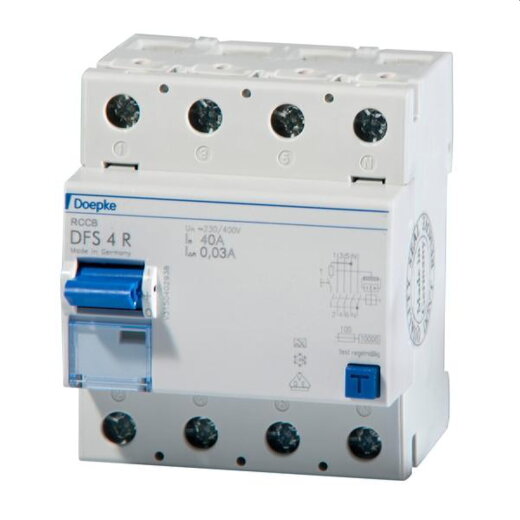 Doepke FI-Schutzschalter DFS4 025-4/0,03-A R Schutzleiter rechts