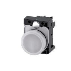 Siemens Leuchtmelder 22mm rund weiss Linse glatt...