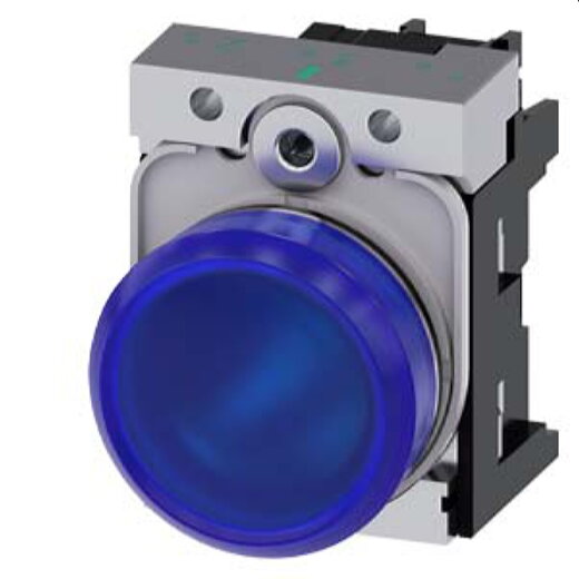 Siemens Leuchtmelder 22mm rund blau Linse glatt 3SU1156-6AA50-1AA0