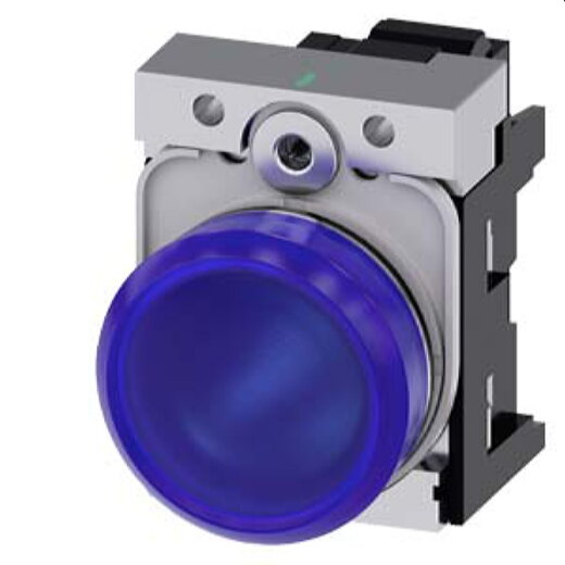 Siemens Leuchtmelder 22mm rund blau Linse glatt 3SU1152-6AA50-3AA0