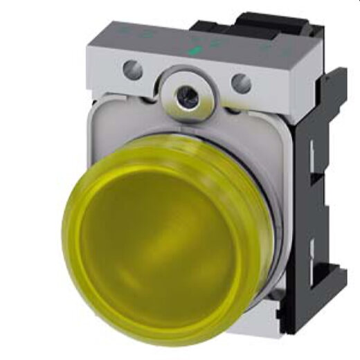 Siemens Leuchtmelder 22mm rund gelb Linse glatt 3SU1153-6AA30-3AA0