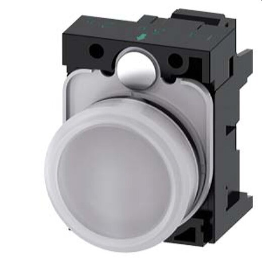 Siemens Leuchtmelder 22mm rund weiss Linse glatt 3SU1106-6AA60-3AA0