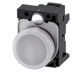 Siemens Leuchtmelder 22mm rund weiss Linse glatt...